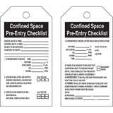 Confined Space Tags: Confined Space Pre-Entry Checklist