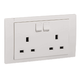 Vivace 13A 250V TwinGang Switched Socket,White.