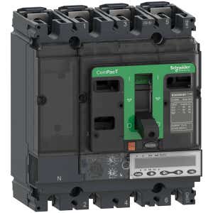 circuit breaker ComPacT NSX100R, 200 kA at 415 VAC, MicroLogic 6.2 E trip unit 100 A, 4 poles 4d