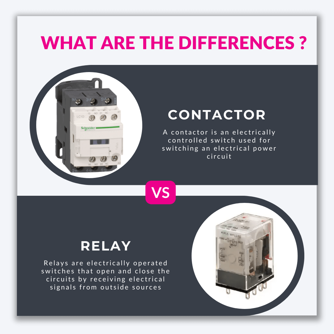 differences between contactor and relay
